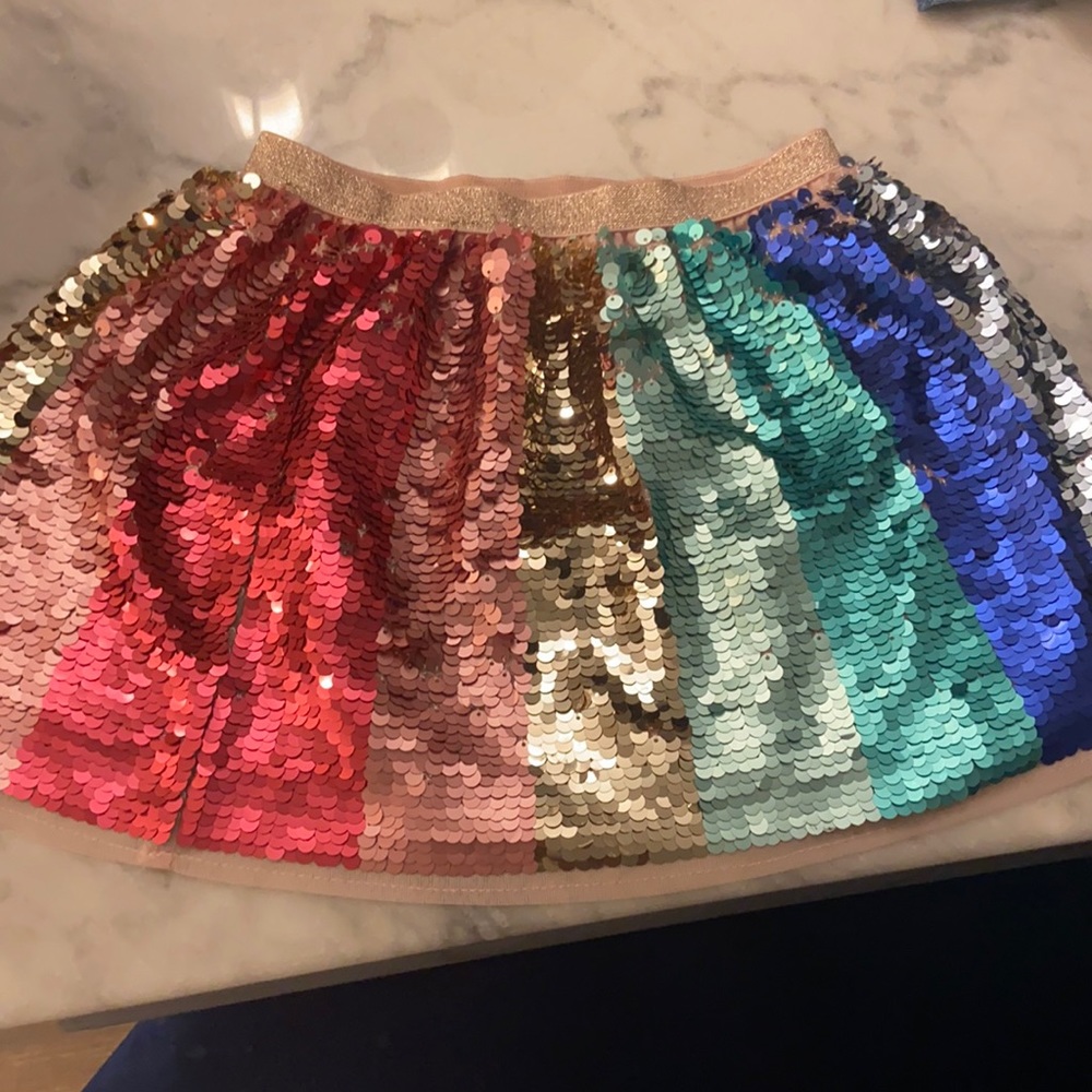 H&M Multi colored sequin skirt girls size 4-5y